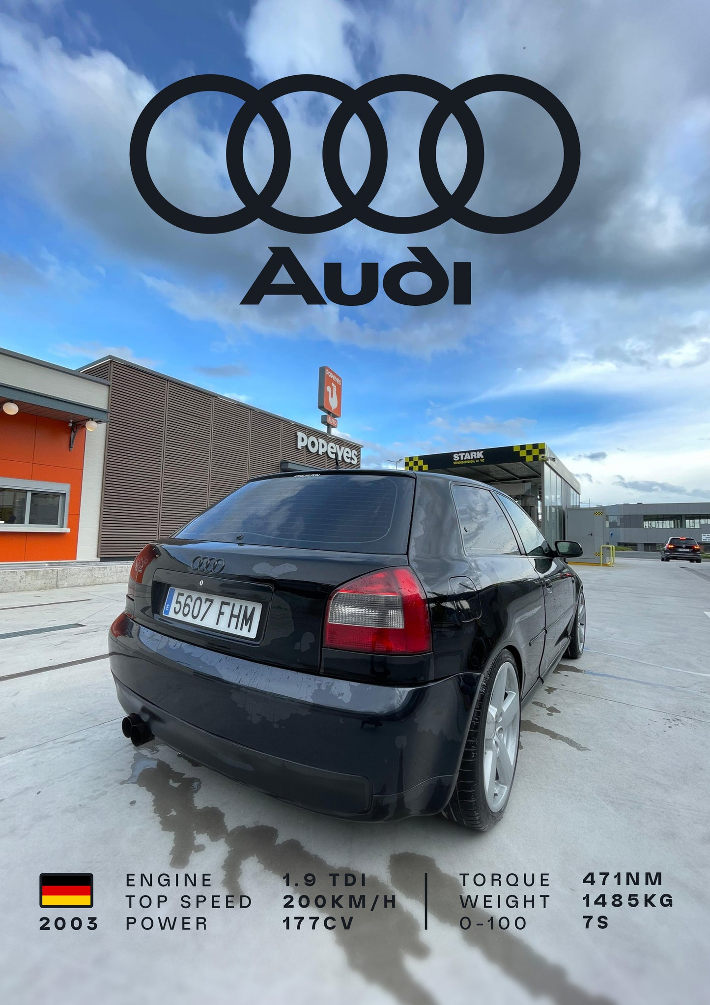 Póster coche personalizado specs