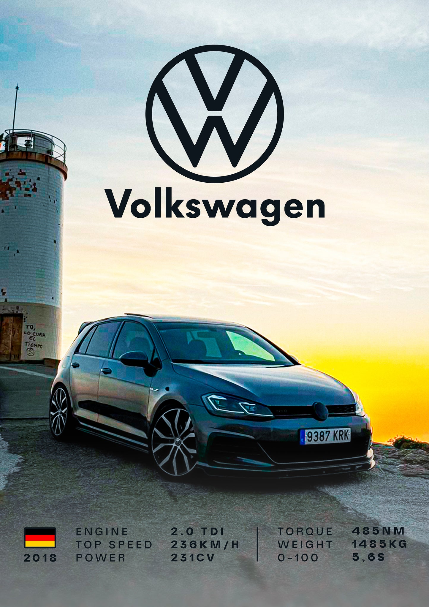 Póster coche personalizado specs