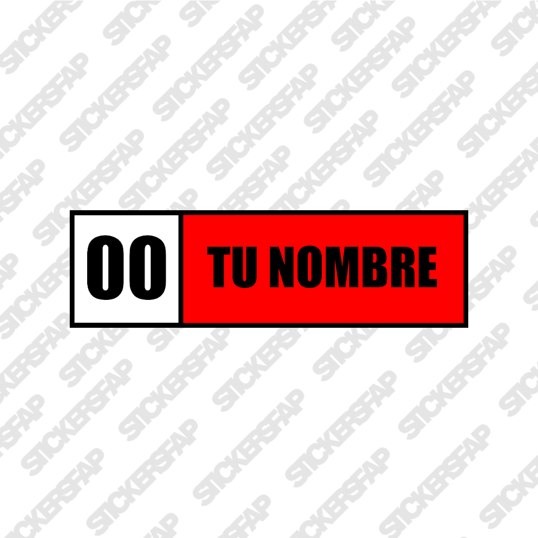 Pegatina dorsal rectangular personalizado